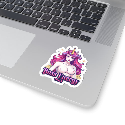 Boss Energy Only Unicorn Sticker — Feminine Bold Vinyl Kiss-Cut Decal